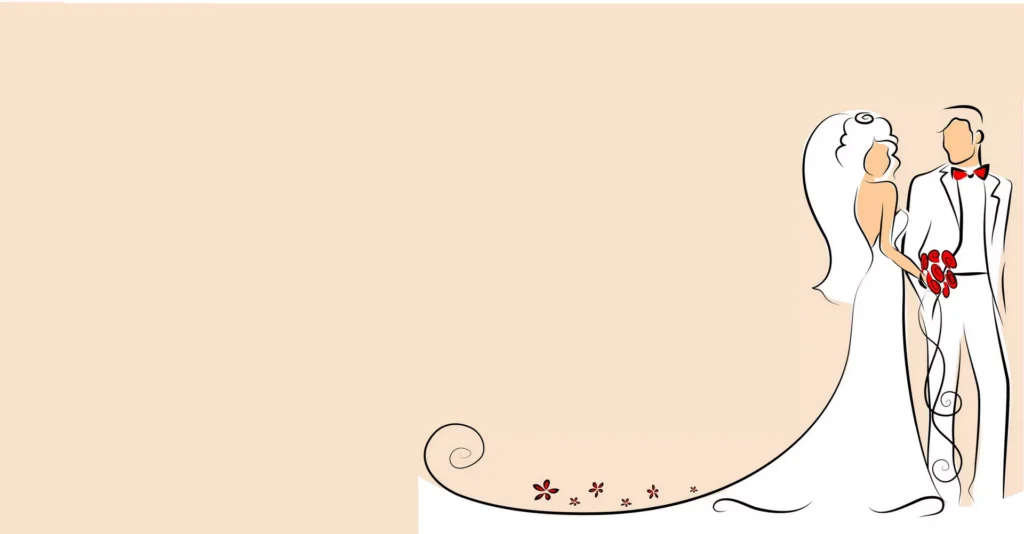 Coppia di sposi con fiori - Partecipazioni matrimonio digitali Dimmisecisarai