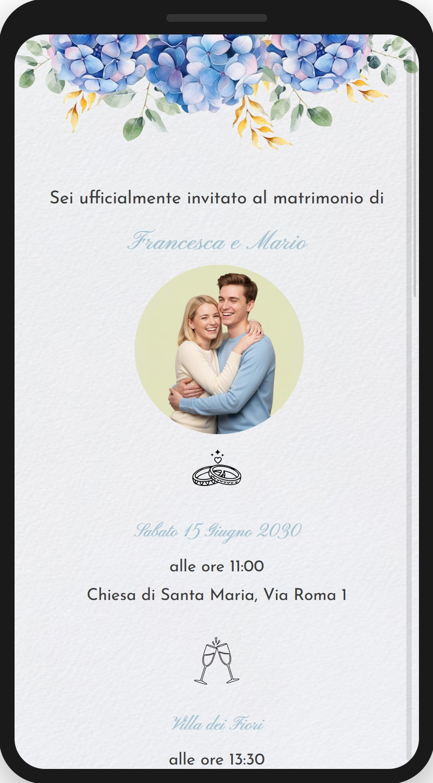 preview-05-ortensie-delicate-foto Preview partecipazione di matrimonio digitale fai da te, template ortensie delicate