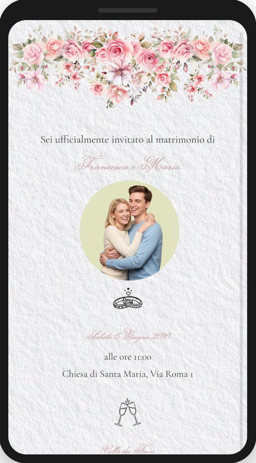 preview-09-fiori-rosa-foto Preview partecipazione di matrimonio digitale fai da te, template fiori rosa