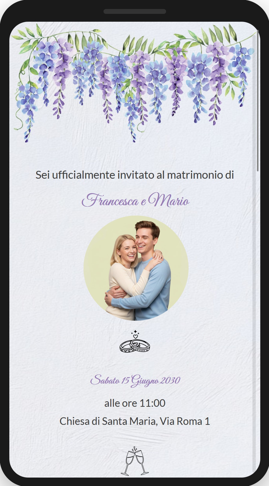 preview-10-glicine-foto Preview partecipazione di matrimonio digitale fai da te, template glicine