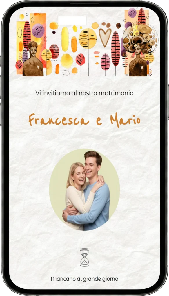 Preview partecipazione di matrimonio digitale fai da te, template African Art