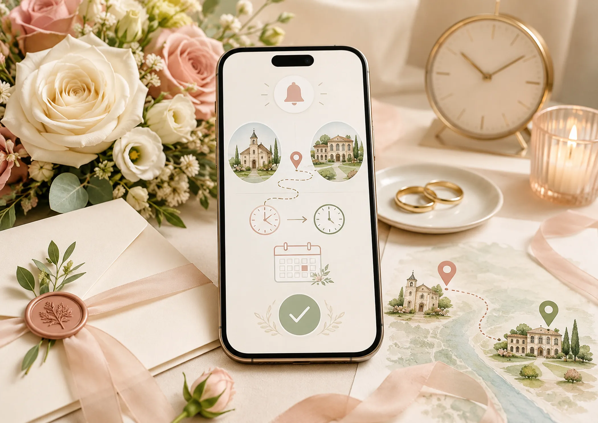 smartphone che mostra cambio orario in app di partecipazioni digitali